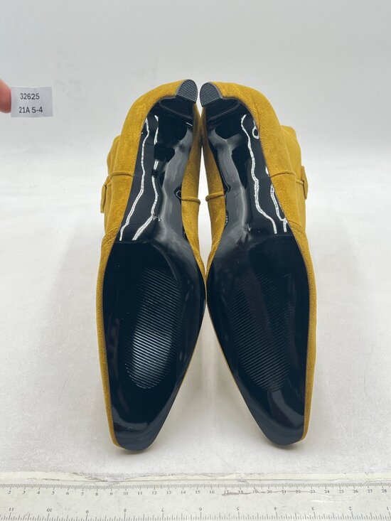 FSJ | Shoes | Fsj Women Square Toe Comfort Kitten Low Heel  FSJ Goldenrod Suede Square Toe Comfort Kitten Low Heel Ankle Boot Pull On Bootie